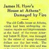 1935 Newspaper Article from Catskill Enterprise on Attic Fire In Livingston House 
                                 undergoing renovation by Hyer Family